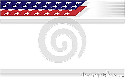 American flag symbols red blue patriotic frame stripe border. Vector Illustration